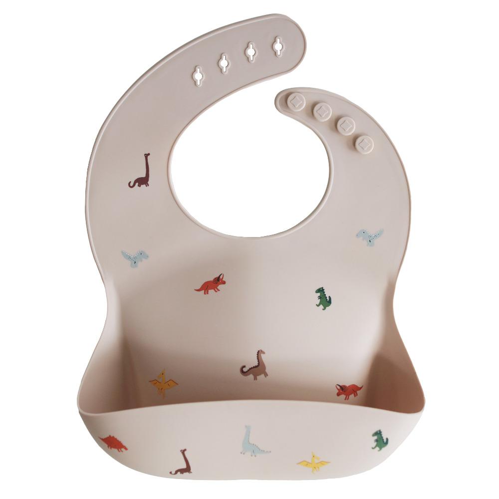 Mushie Silicone Baby Bib (Dinosaurs)-Feeding-Mushie-028661 DN-babyandme.ca