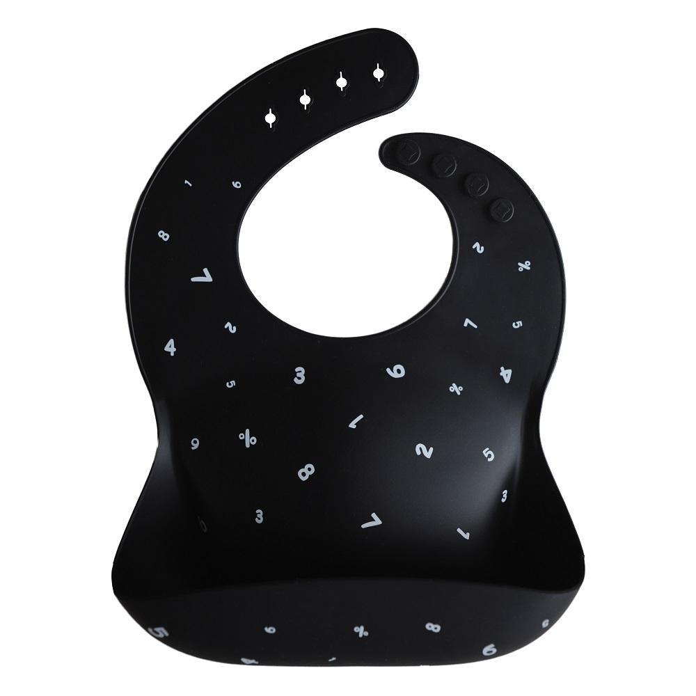 Mushie Silicone Baby Bib (Numbers Black)-Feeding-Mushie-028661 NB-babyandme.ca