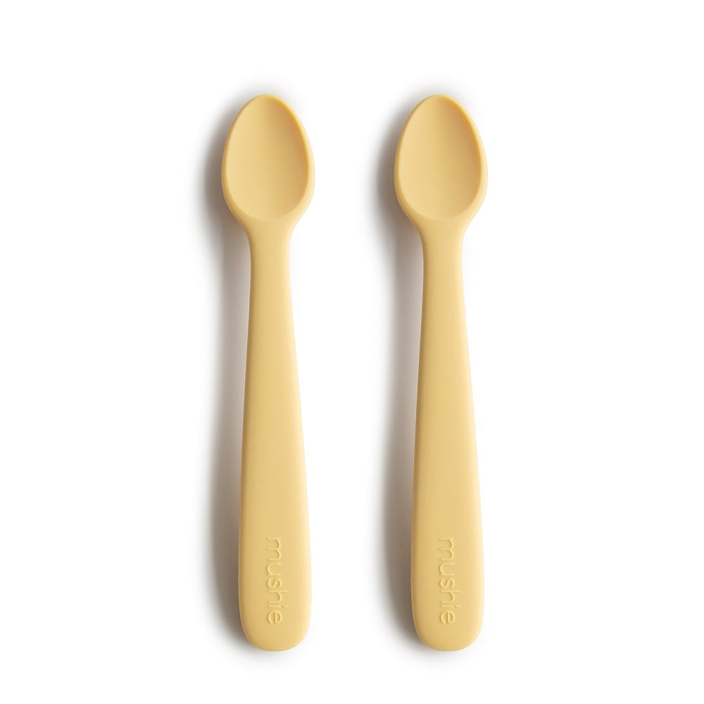 Mushie Silicone Feeding Spoons 2-Pack (Daffodil)-Feeding-Mushie-028662 DF-babyandme.ca
