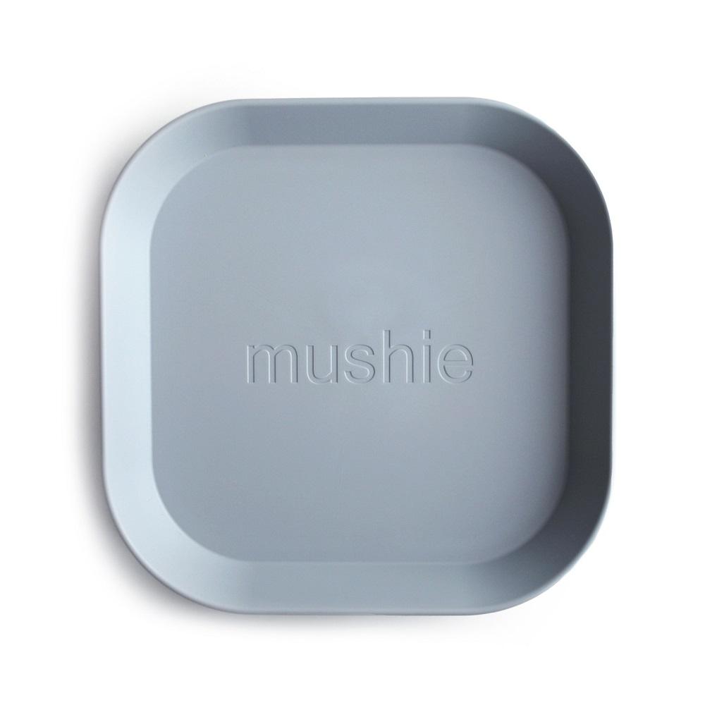 Mushie Square Dinnerware Plates 2-Pack (Cloud)-Feeding-Mushie-028657 CD-babyandme.ca