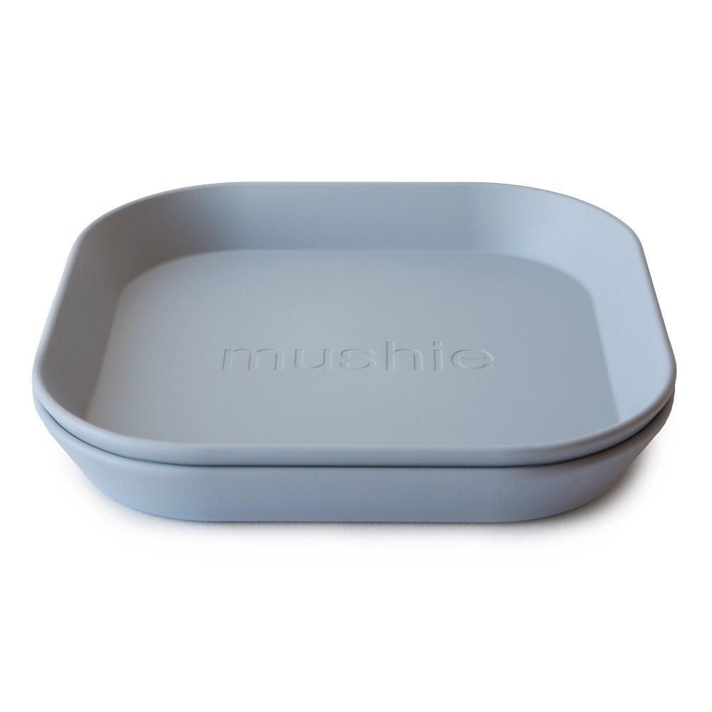 Mushie Square Dinnerware Plates 2-Pack (Cloud)-Feeding-Mushie-028657 CD-babyandme.ca