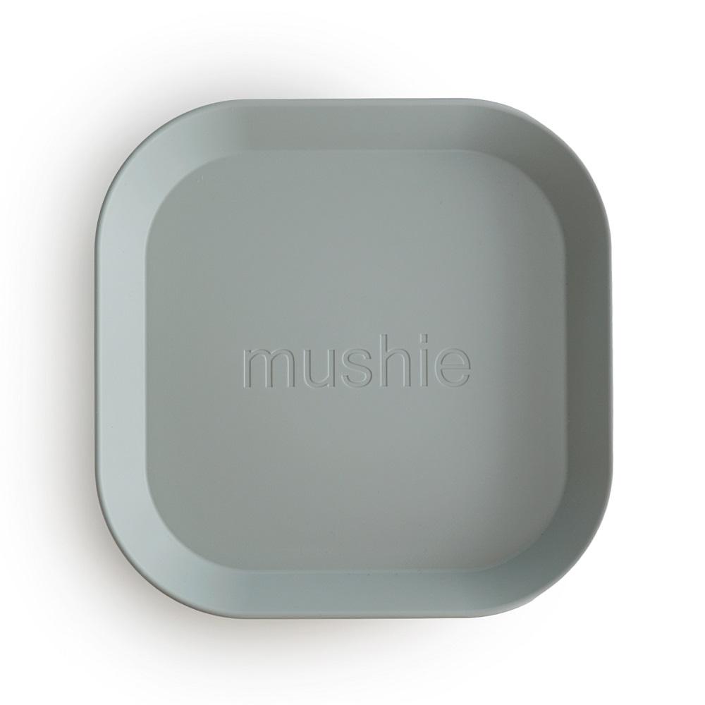 Mushie Square Dinnerware Plates 2-Pack (Sage)-Feeding-Mushie-028657 SG-babyandme.ca