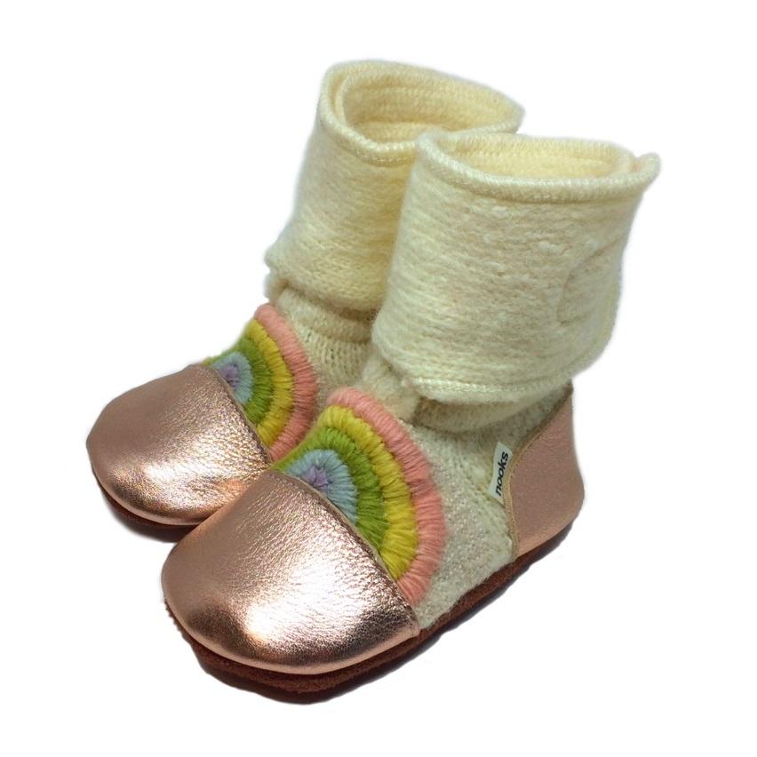 Nooks Design Embroidered Felted Wool Booties (Springbow 2)-Apparel-Nooks Design--babyandme.ca