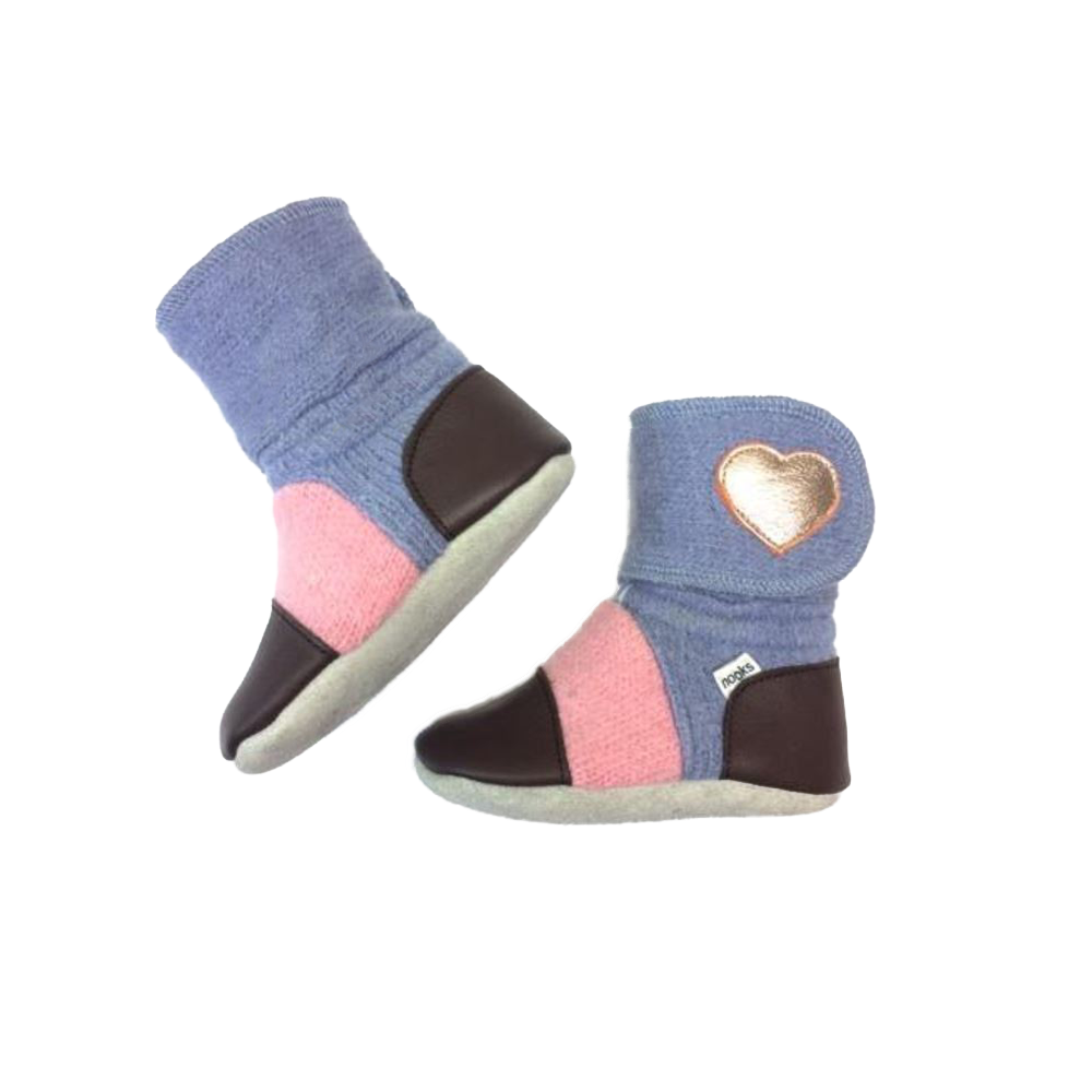 Nooks Design Felted Wool Booties (Nebula)-Apparel-Nooks Design--babyandme.ca