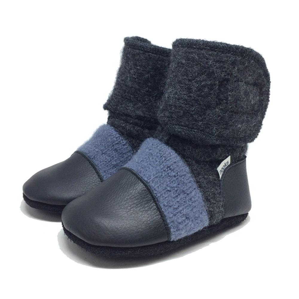 Nooks Design Felted Wool Booties (Steel Blue)-Apparel-Nooks Design--babyandme.ca