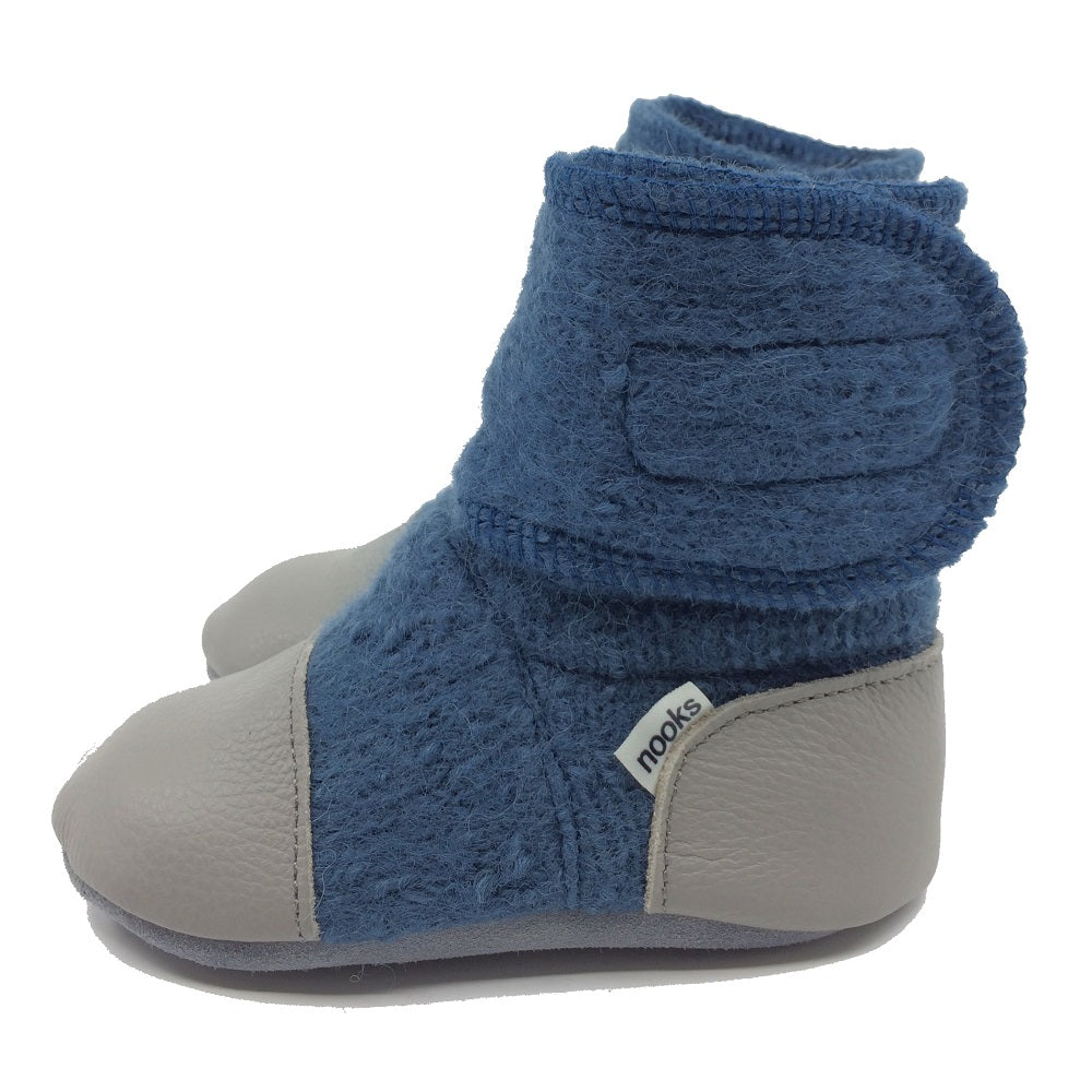 Nooks Design Felted Wool Booties (Storm)-Apparel-Nooks Design--babyandme.ca