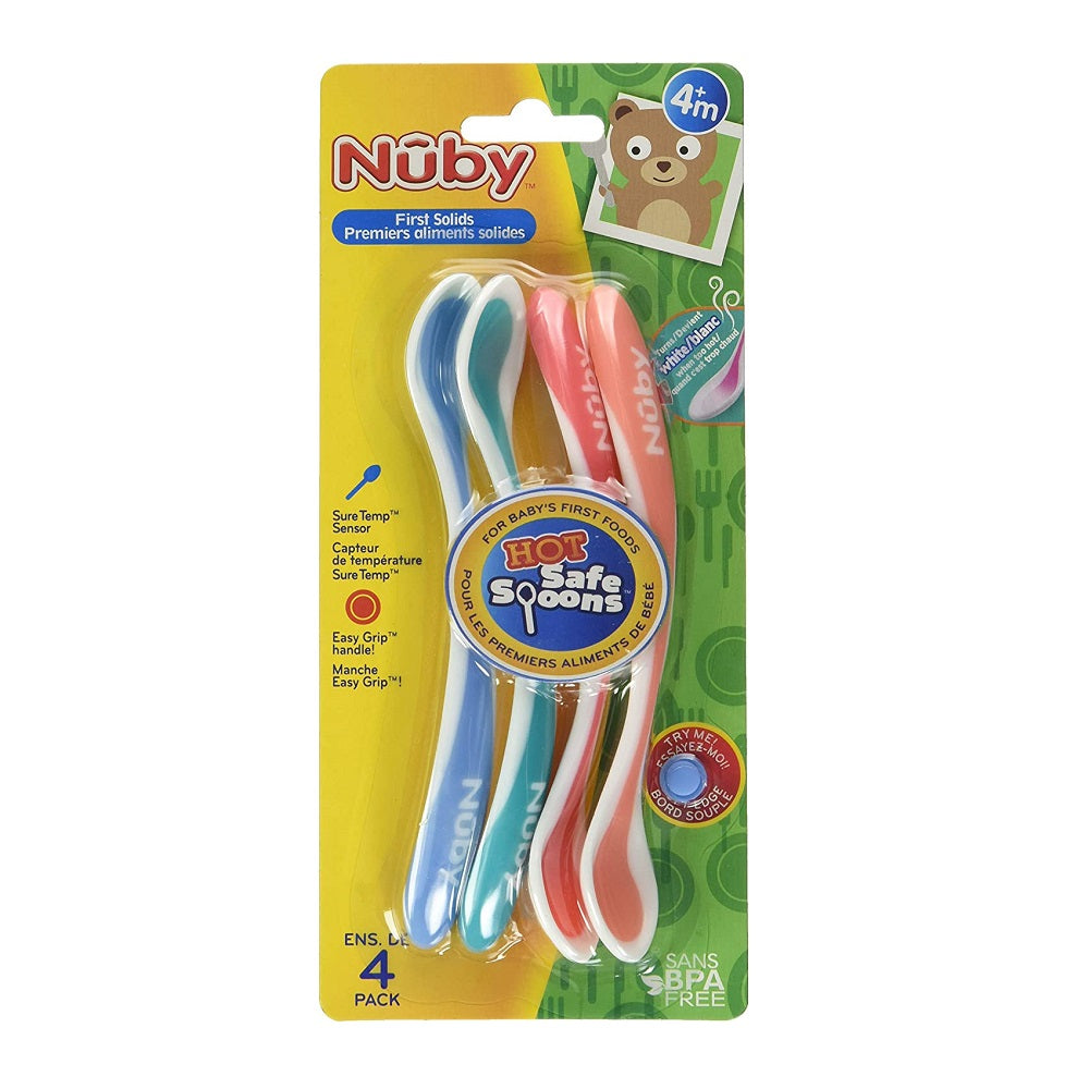 Nuby Hot Safe™ Spoons (4 Pack)-Feeding-Nuby-001590-babyandme.ca