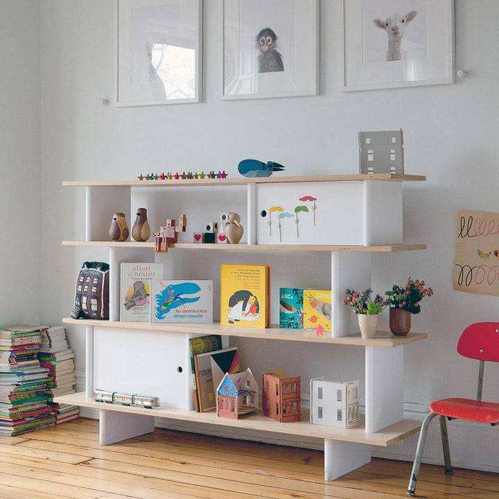 Oeuf Mini Library (White/Birch) SPECIAL ORDER-Nursery-Oeuf-024381 Brch-babyandme.ca