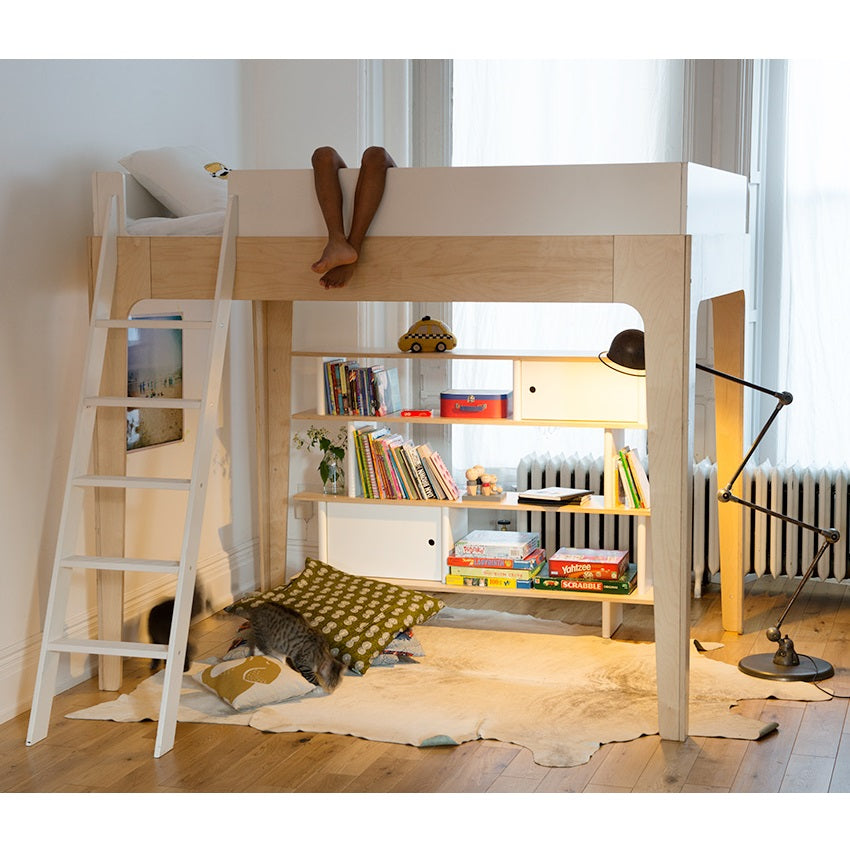 Oeuf Perch Full Size Loft Bed (White/Birch) SPECIAL ORDER-Nursery-Oeuf-024353 Brch-babyandme.ca