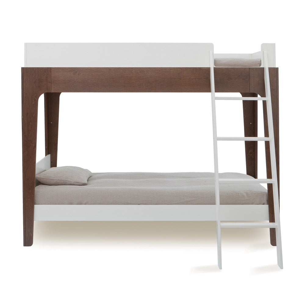 Oeuf Perch Twin Bunk Bed (White/Walnut) SPECIAL ORDER-Nursery-Oeuf-024349 Wlnt-babyandme.ca