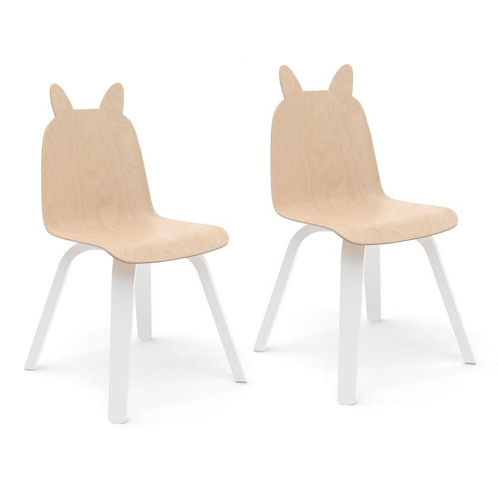 Oeuf Rabbit Play Chairs Set of 2 (White/Birch) SPECIAL ORDER-Nursery-Oeuf-024386 Brch-babyandme.ca