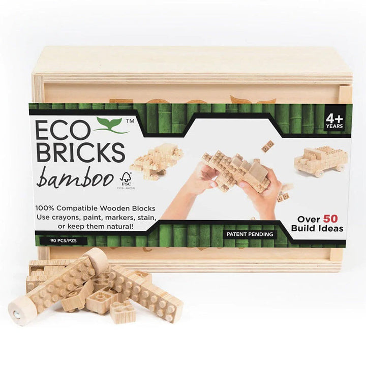 Once-Kids Eco-bricks Bamboo (90 Pieces) - FINAL SALE-Toys & Learning-Once-Kids-031109 90pc-babyandme.ca