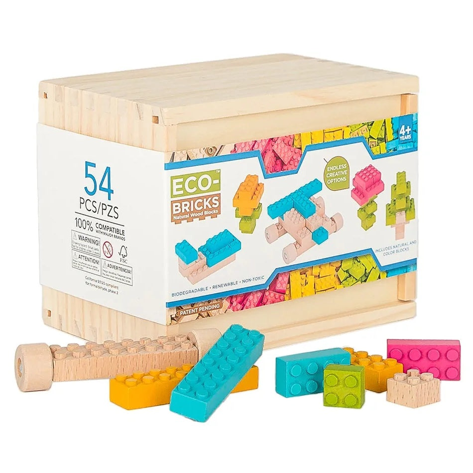 Once-Kids Eco-bricks Colour (54 Pieces) - FINAL SALE-Toys & Learning-Once-Kids-031108 54pc-babyandme.ca
