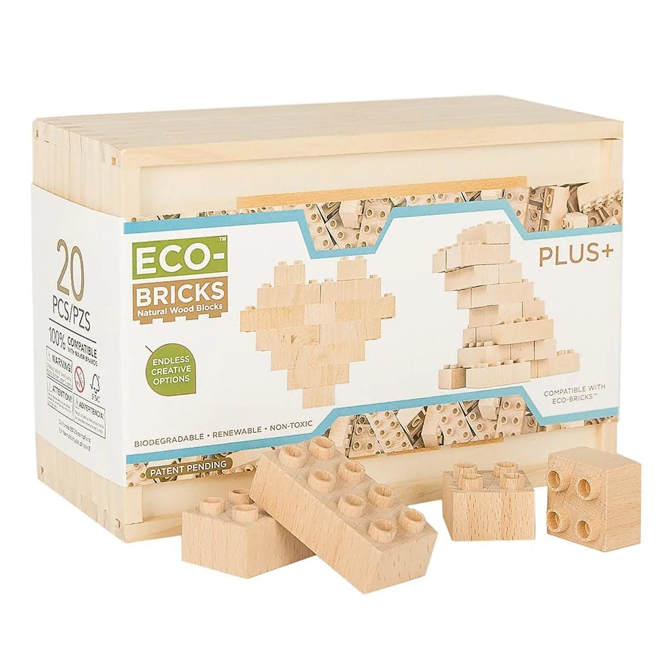 Once-Kids Eco-bricks Plus+ Natural (20 Pieces) - FINAL SALE-Toys & Learning-Once-Kids-031111 20pc-babyandme.ca