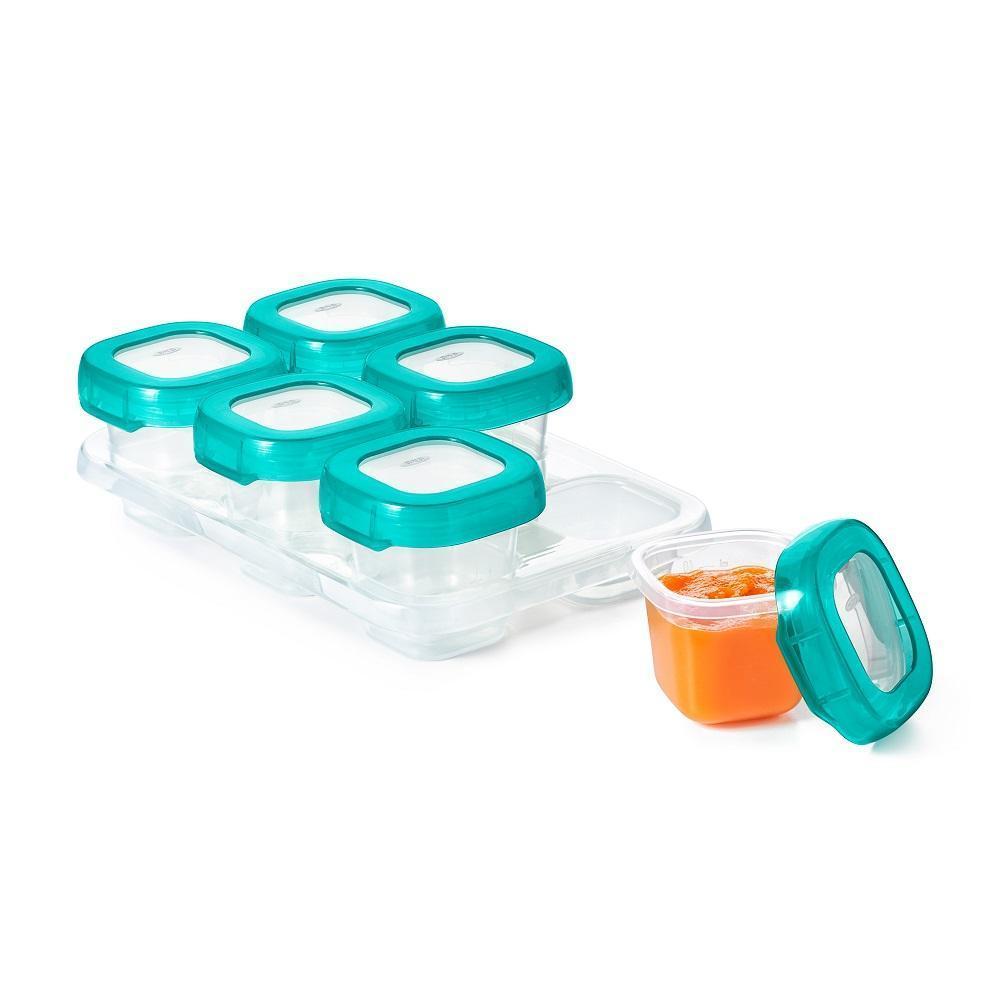 Oxo Tot Baby Blocks Freezer Storage Containers 2oz (Tot Teal)-Feeding-OXO Tot-027502-babyandme.ca