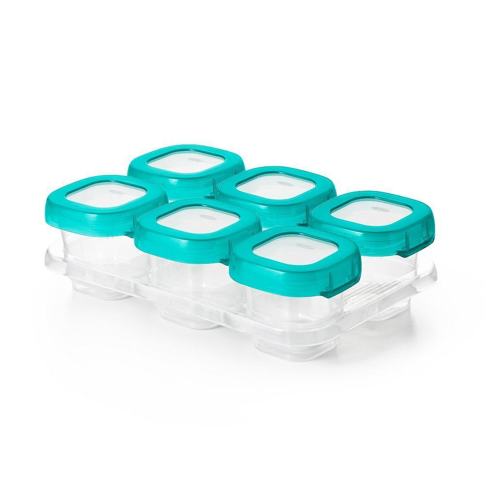 Oxo Tot Baby Blocks Freezer Storage Containers 2oz (Tot Teal)-Feeding-OXO Tot-027502-babyandme.ca