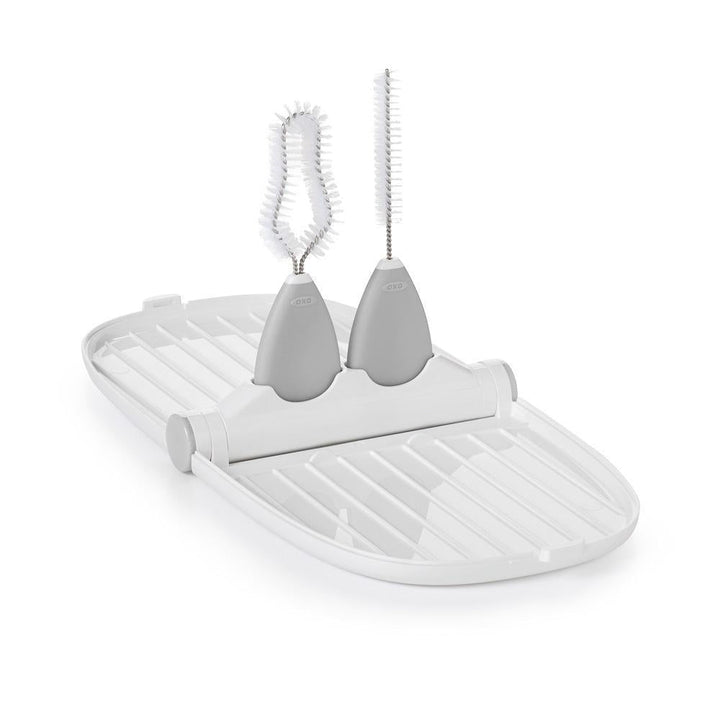 Oxo Tot Breast Pump Parts Drying Rack with Detail Brushes (Grey)-Feeding-OXO Tot-Grey-011098 GY-babyandme.ca