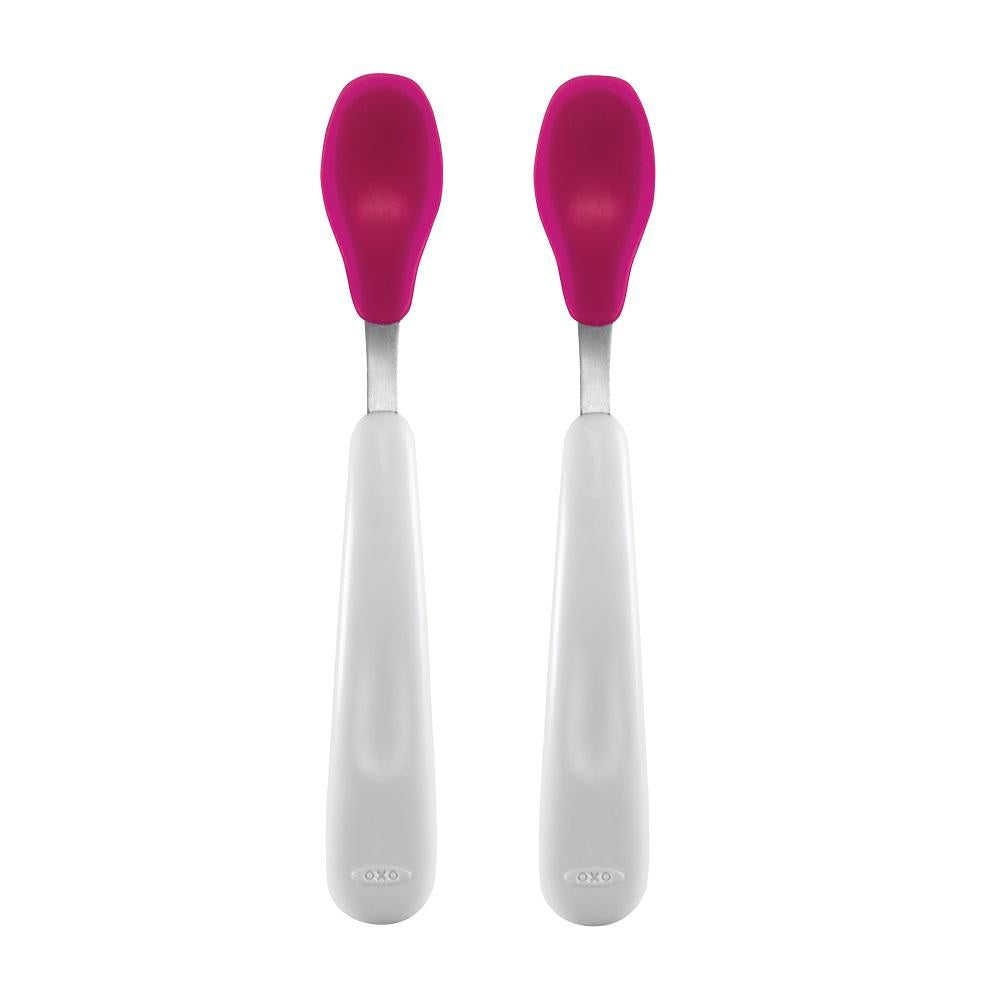 Oxo Tot Feeding Spoon Set with Soft Silicone-Feeding-OXO Tot-Pink-004585 PK-babyandme.ca