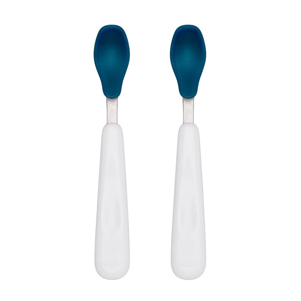 Oxo Tot Feeding Spoon Set with Soft Silicone-Feeding-OXO Tot-Tot Navy-004585 NY-babyandme.ca