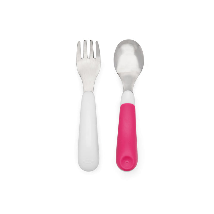Oxo Tot Fork & Spoon Set-Feeding-OXO Tot-Pink-004586 PK-babyandme.ca