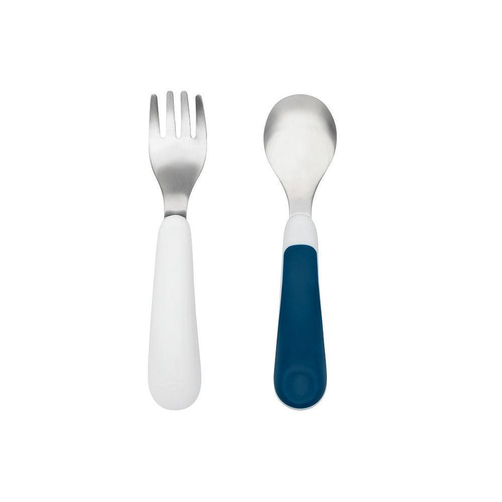 Oxo Tot Fork & Spoon Set-Feeding-OXO Tot-Tot Navy-004586 NY-babyandme.ca