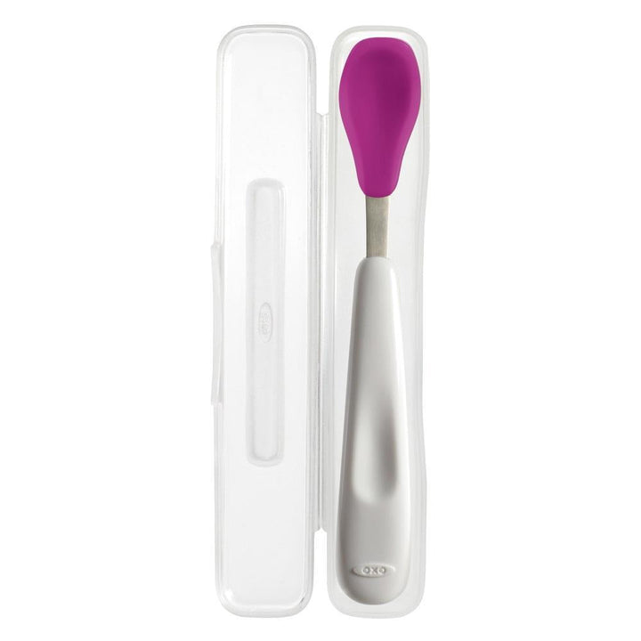 Oxo Tot On-the-Go Feeding Spoon (Pink)-Feeding-OXO Tot-008746 PK-babyandme.ca