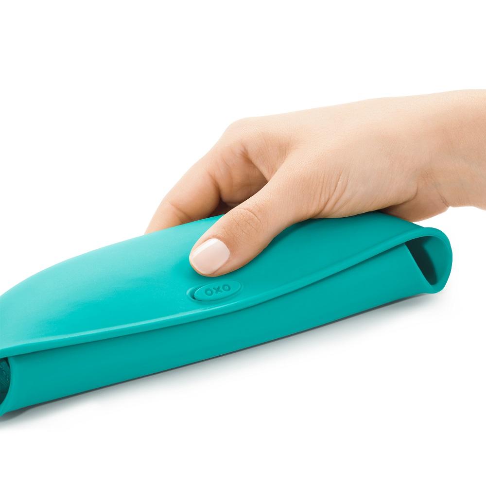 Oxo Tot Roll-Up Bib (Teal)-Feeding-OXO Tot-008369 TL-babyandme.ca