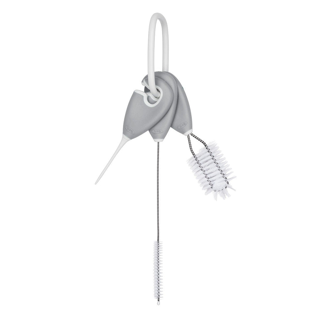 Oxo Tot Straw & Sippy Cup Cleaning Set (Grey)-Feeding-OXO Tot-005279 GY-babyandme.ca
