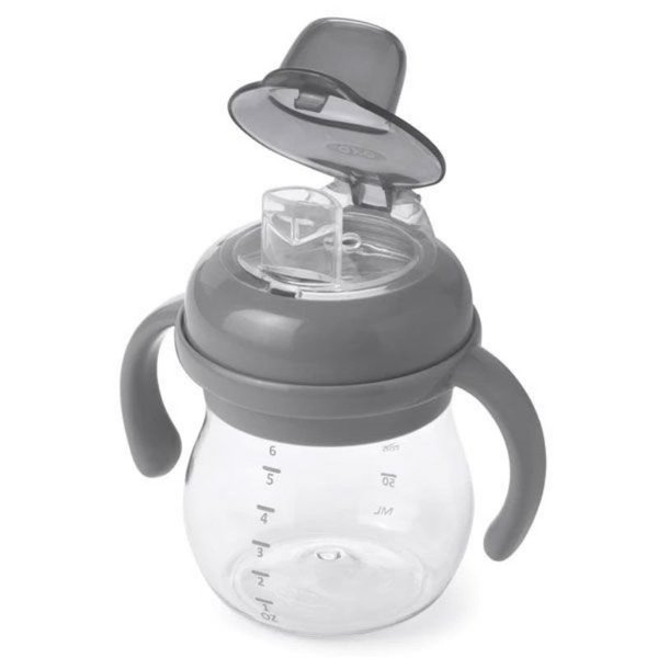 Oxo Tot Transitions Soft Spout Sippy Cup with Handles (Tot Gray)-Feeding-OXO Tot-023104 GY-babyandme.ca