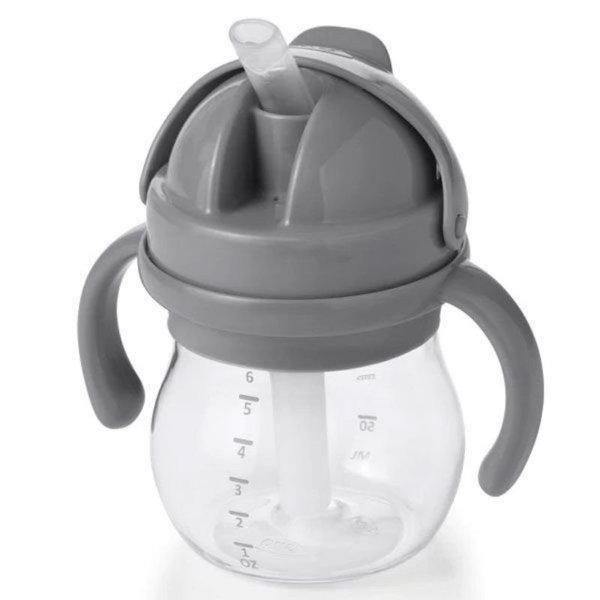 Oxo Tot Transitions Straw Cup with Handles (Tot Gray)-Feeding-OXO Tot-025175 GY-babyandme.ca