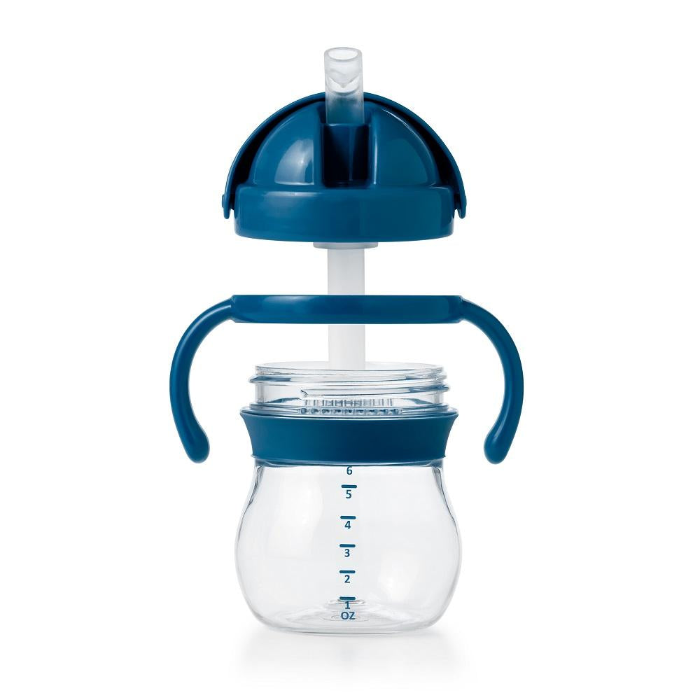 Oxo Tot Transitions Straw Cup with Handles (Tot Navy)-Feeding-OXO Tot-025175 NY-babyandme.ca