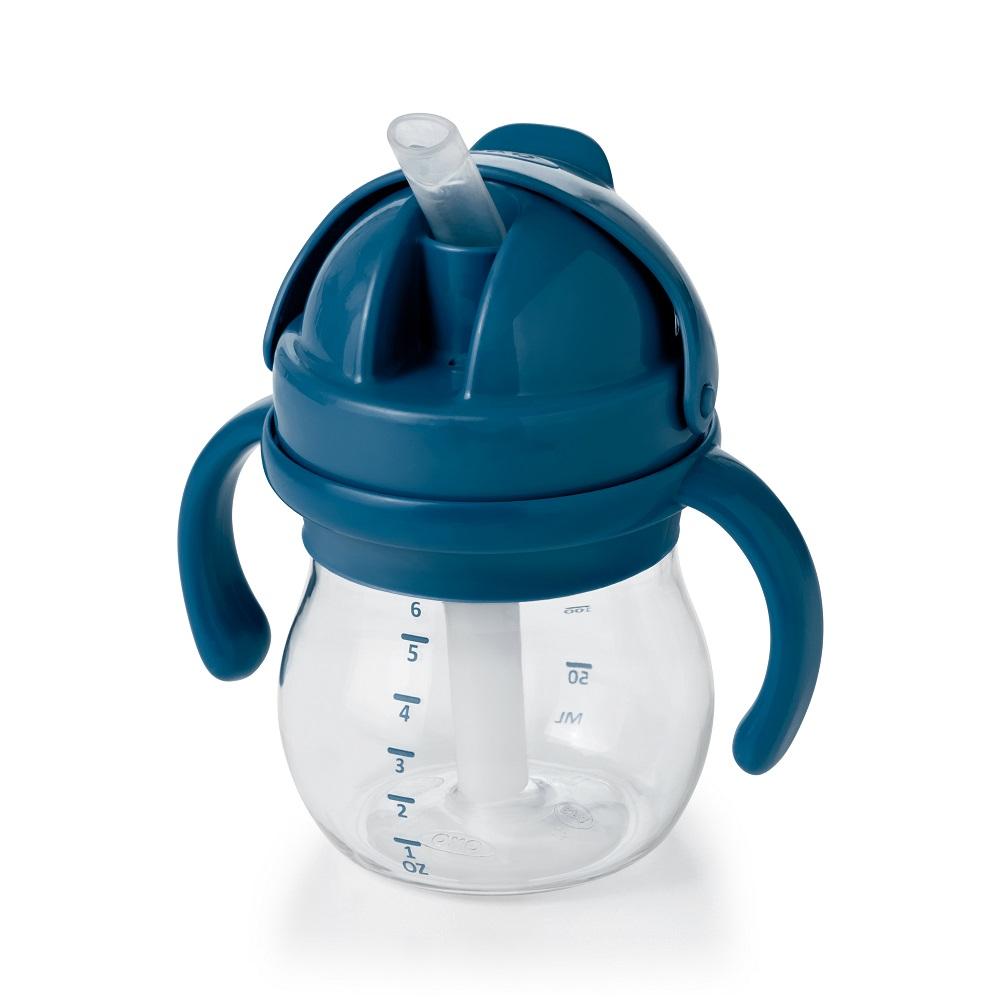 Oxo Tot Transitions Straw Cup with Handles (Tot Navy)-Feeding-OXO Tot-025175 NY-babyandme.ca