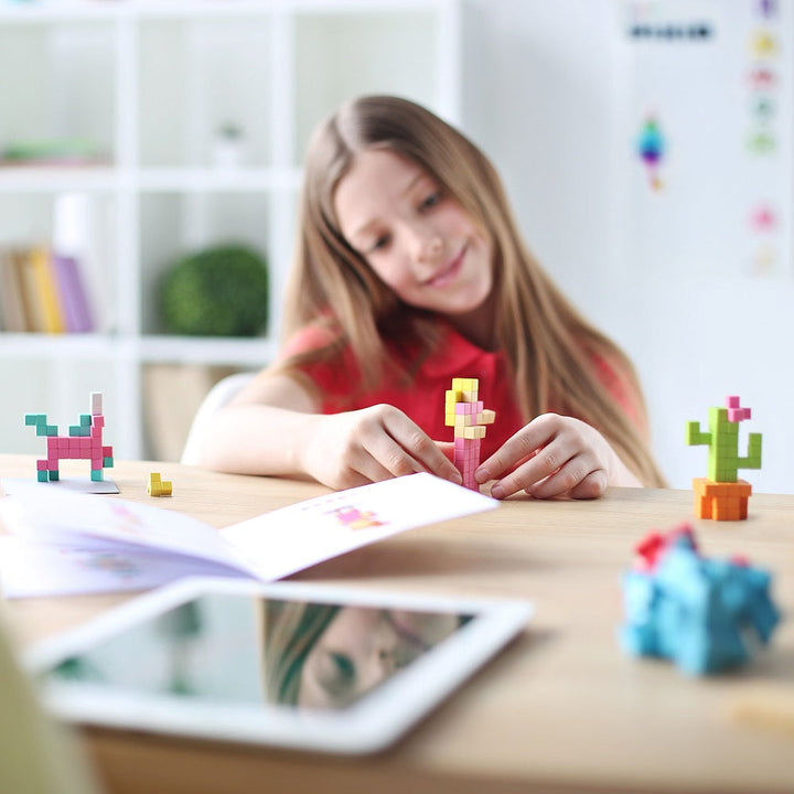 PIXIO-16 Magnetic Blocks (Light Blue)-Toys & Learning-PIXIO-031121 LB-babyandme.ca