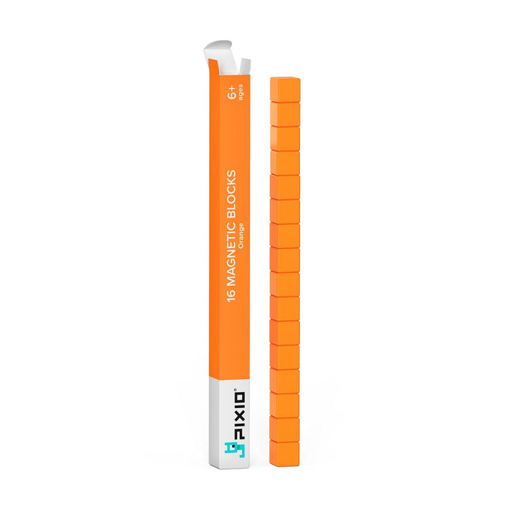PIXIO-16 Magnetic Blocks (Orange)-Toys & Learning-PIXIO-031121 OR-babyandme.ca