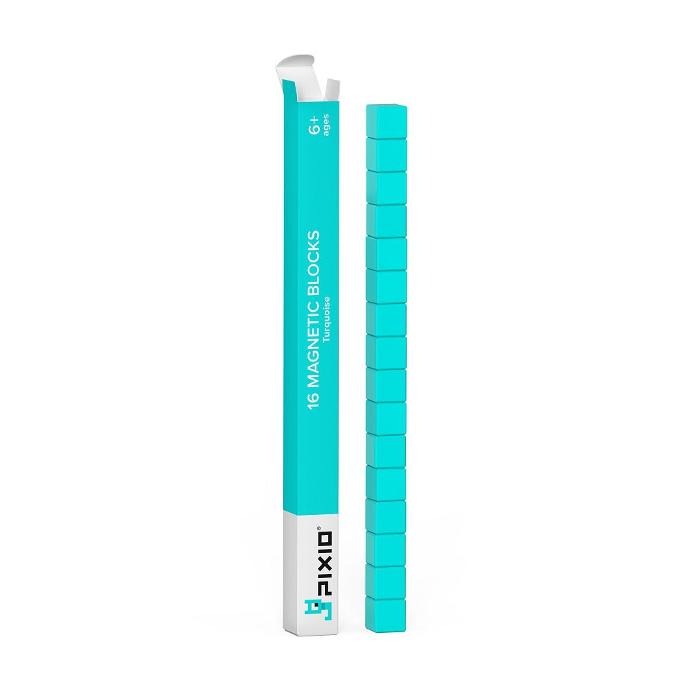 PIXIO-16 Magnetic Blocks (Turquoise)-Toys & Learning-PIXIO-031121 TQ-babyandme.ca