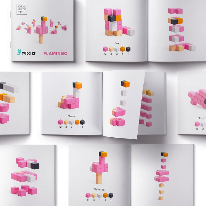 PIXIO Story Series Magnetic Blocks Set (Flamingo)-Toys & Learning-PIXIO-031122 FM-babyandme.ca