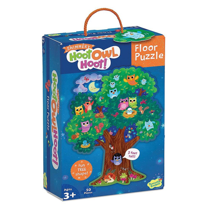 Peaceable Kingdom Floor Puzzle (Hoot Owl Hoot)-Toys & Learning-Peaceable Kingdom-026001 HO-babyandme.ca
