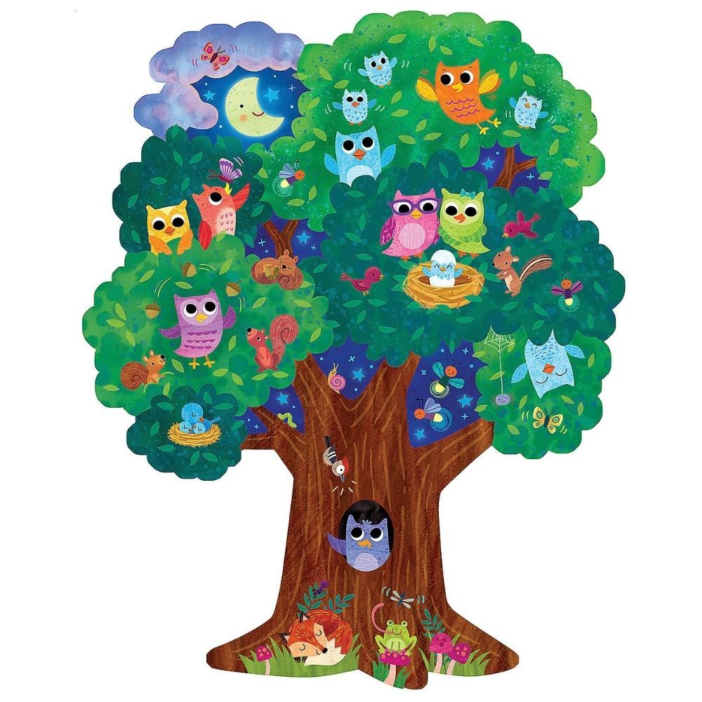 Peaceable Kingdom Floor Puzzle (Hoot Owl Hoot)-Toys & Learning-Peaceable Kingdom-026001 HO-babyandme.ca