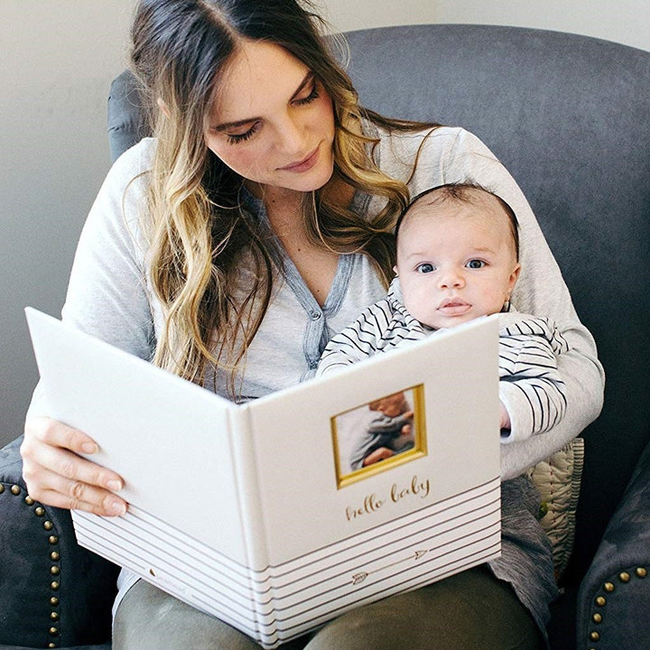 Pearhead Baby Book (Grey)-Nursery-Pearhead-023540 GY-babyandme.ca