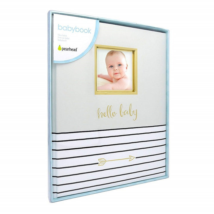 Pearhead Baby Book (Grey)-Nursery-Pearhead-023540 GY-babyandme.ca