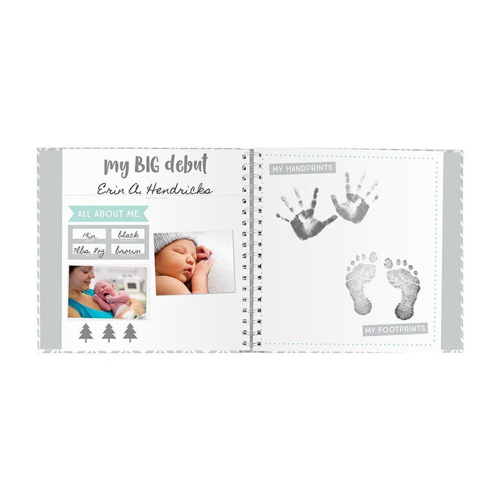 Pearhead Baby's Memory Book & Sticker Set (Herringbone)-Nursery-Pearhead-024406 WG-babyandme.ca