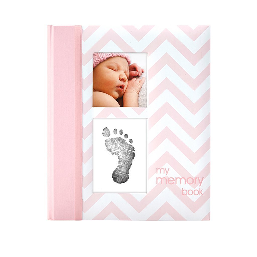 Pearhead Chevron Baby Book (Pink)-Nursery-Pearhead-008913 CP-babyandme.ca