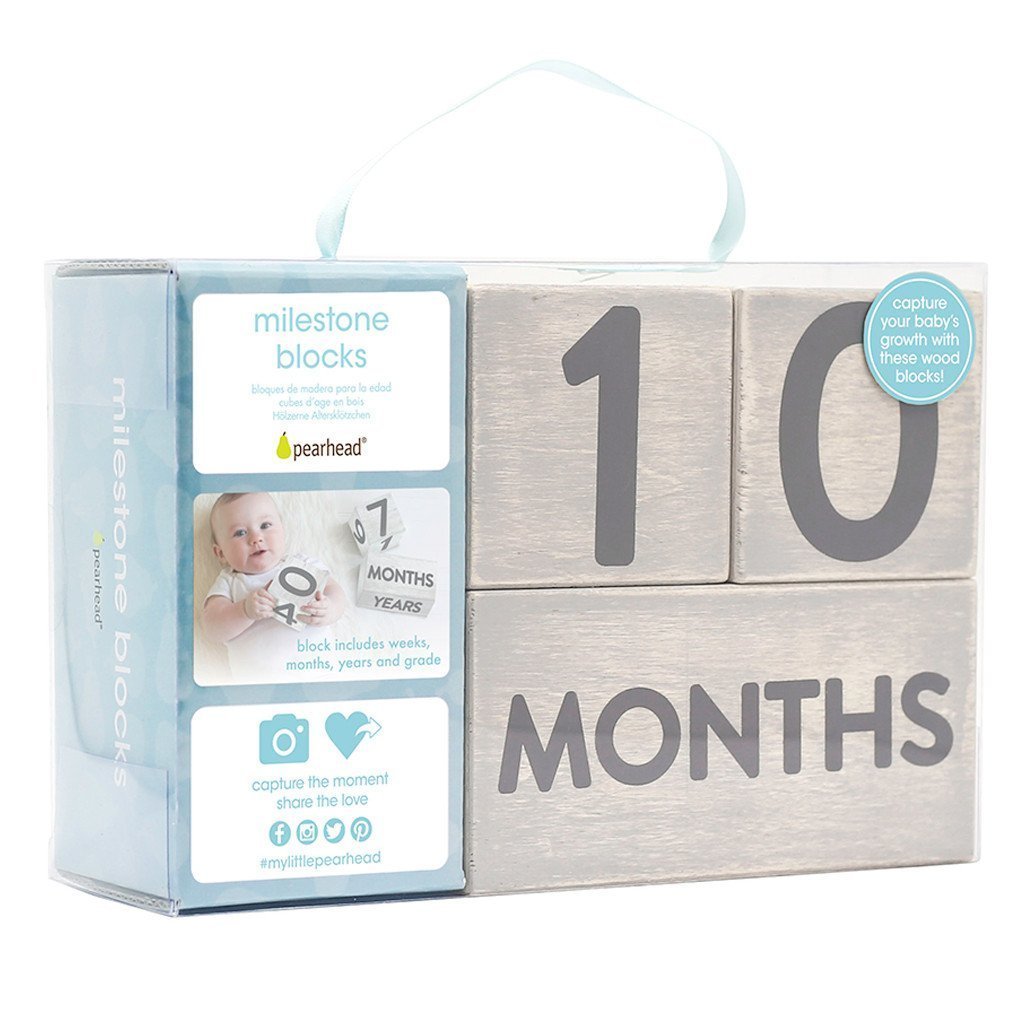 Pearhead Milestone Wood Blocks (Grey)-Nursery-Pearhead-022278 GY-babyandme.ca