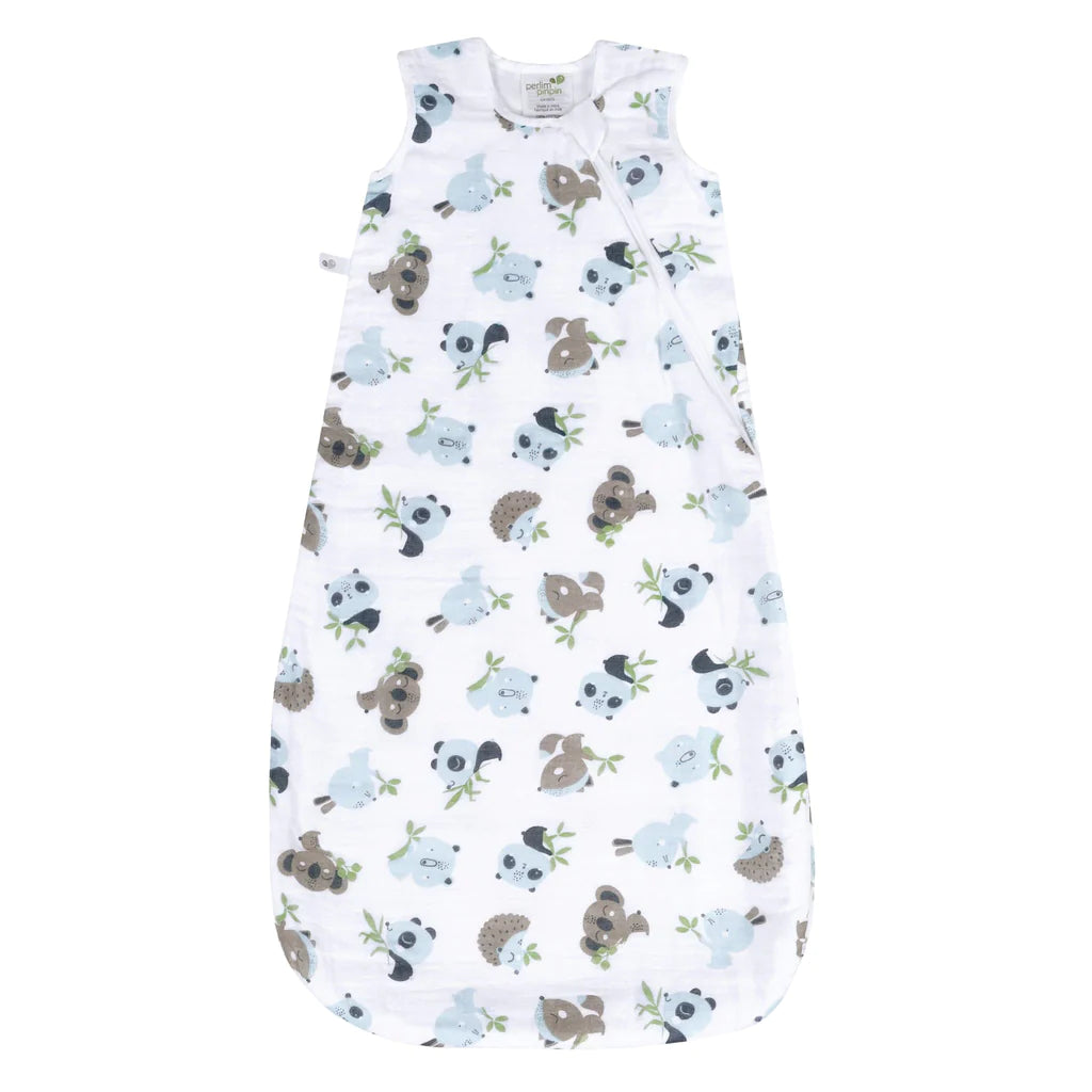 Perlimpinpin Cotton Muslin Sleep Bag 0.7 TOG (Animals)-Nursery-Perlimpinpin--babyandme.ca