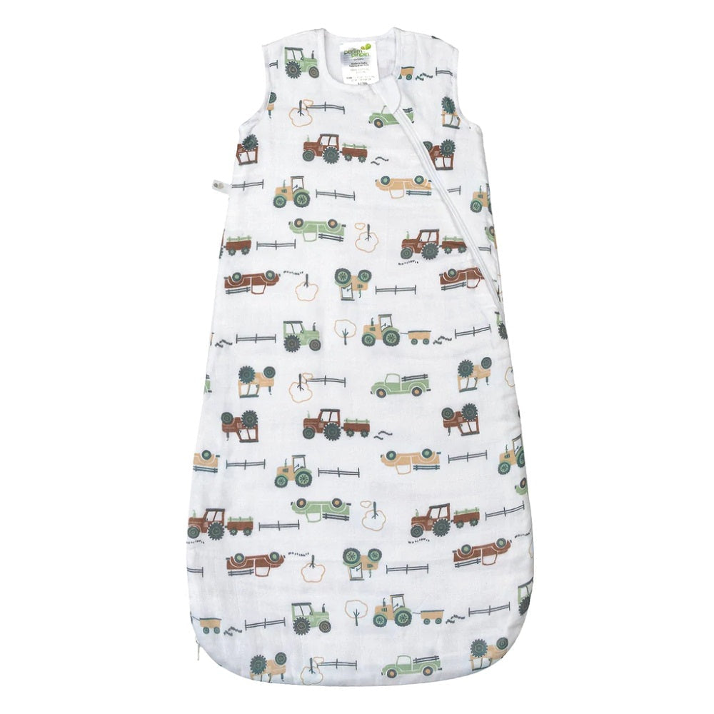 Perlimpinpin Cotton Muslin Sleep Bag 0.7 TOG (Tractors)-Nursery-Perlimpinpin--babyandme.ca