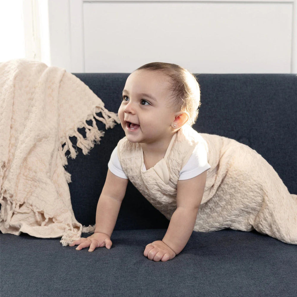 Perlimpinpin Muslin Waffle Sleep Bag 1 TOG (Curry)-Nursery-Perlimpinpin--babyandme.ca