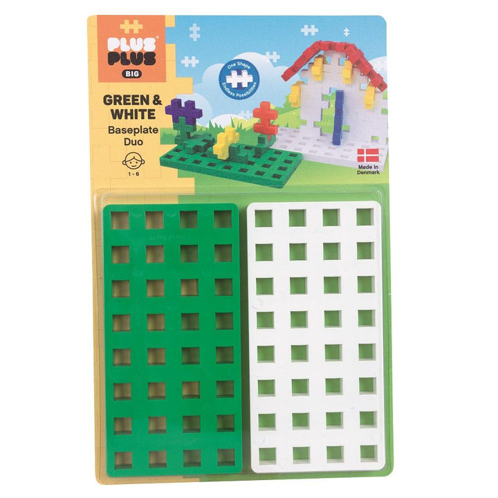 Plus Plus BIG Base Plate 2-Pack (White/Green)-Toys & Learning-Plus-Plus-027861-babyandme.ca