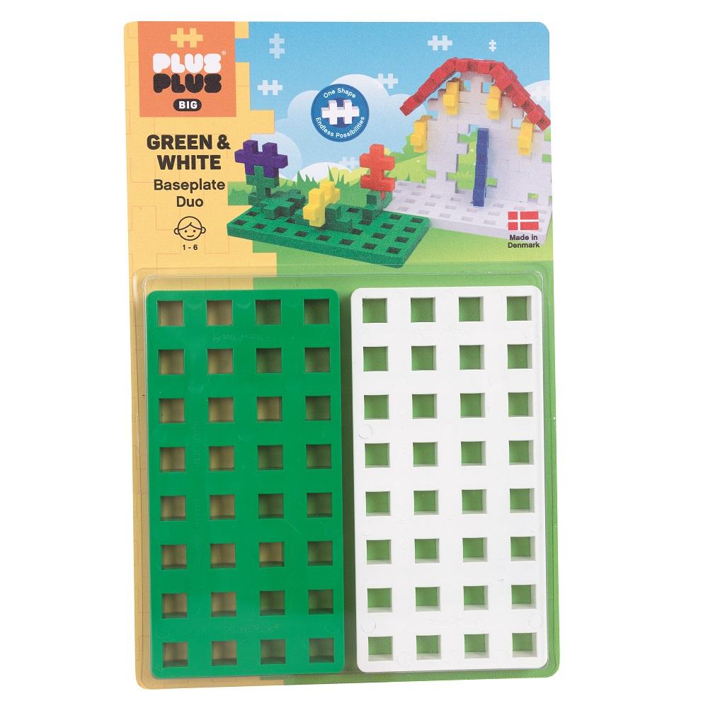 Plus Plus BIG Base Plate 2-Pack (White/Green)-Toys & Learning-Plus-Plus-027861-babyandme.ca