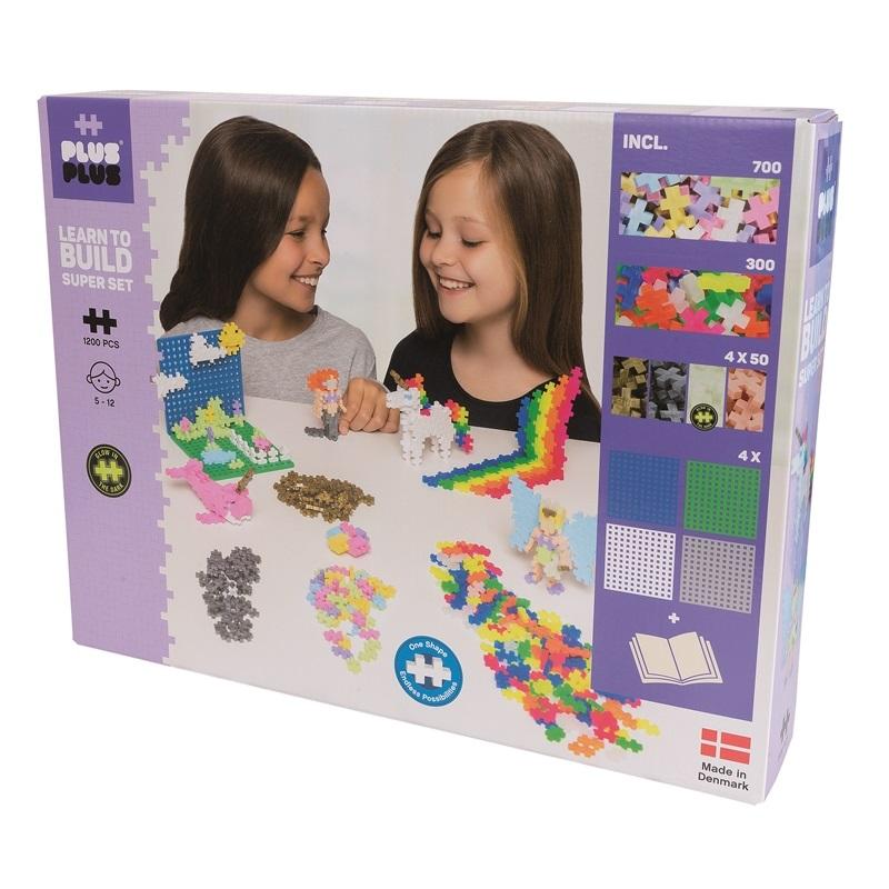 Plus Plus Mini Learn to Build 1200-Piece Set (Pastel Mix)-Toys & Learning-Plus-Plus-026897 PA-babyandme.ca