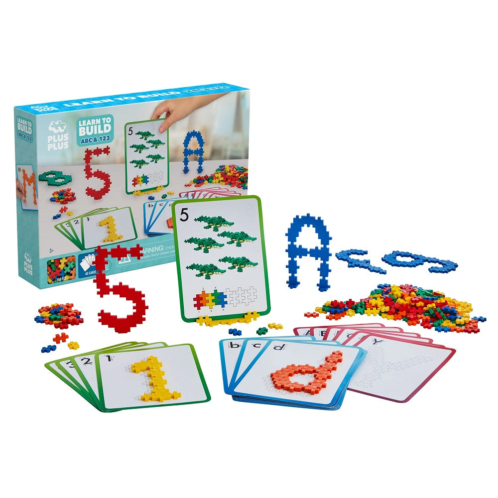 Plus Plus Mini Learn to Build 600-Piece Set (ABC & 123)-Toys & Learning-Plus-Plus-031562 ABC-babyandme.ca
